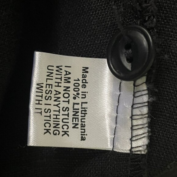 FLAX Black Linen Shirt or Jacket-Size Medium/Large - Picture 4 of 7